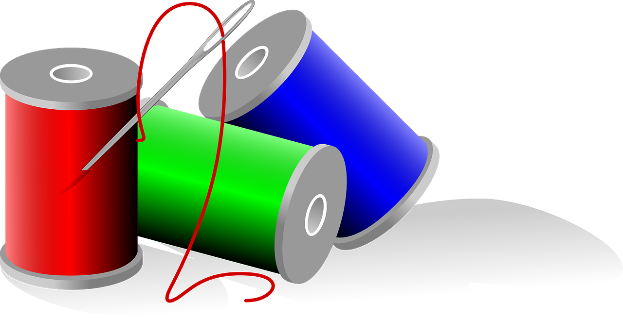 thread, rolls, needle