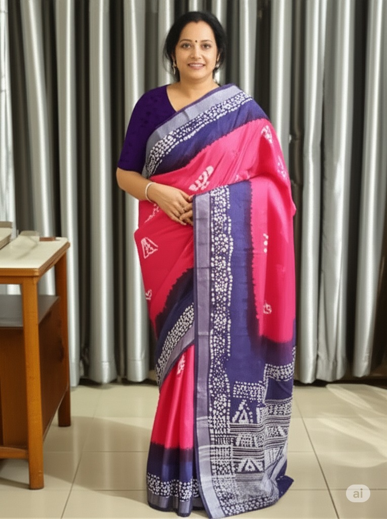 Cotton Chanderi Block Batik