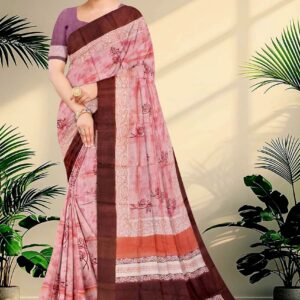 Block Printed Zari Tussar Saree