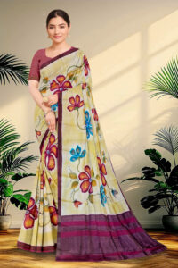 Hand Paint Tussar Silk