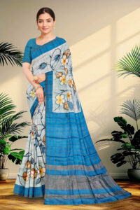 Hand Paint Tussar Silk