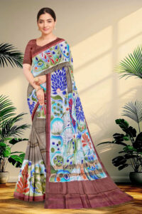 Hand Paint Tussar Silk