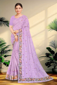 Embroidery Semi Silk Sarees