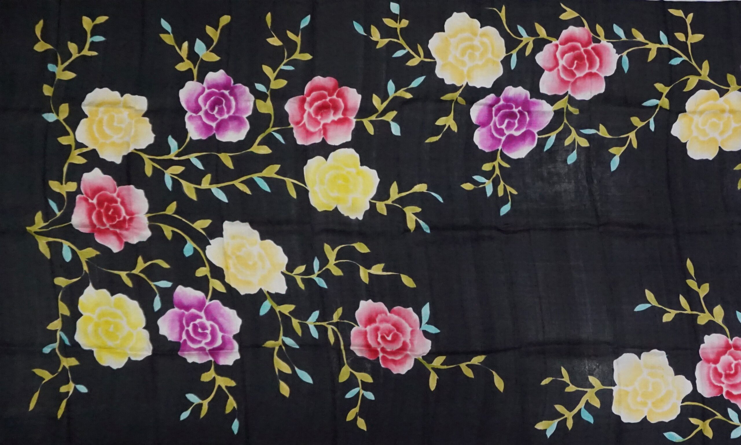 Pure Silk Sarees Hand Painted - Image 5