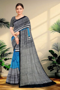 Hand block printed Pure Silk