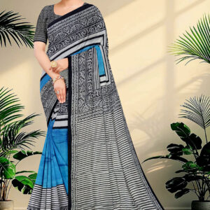 Hand block printed Pure Silk