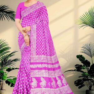 Hand block printed Pure Silk