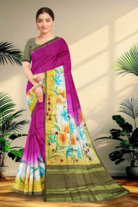 Hand Paint Tussar Silk