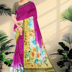 Hand Paint Tussar Silk