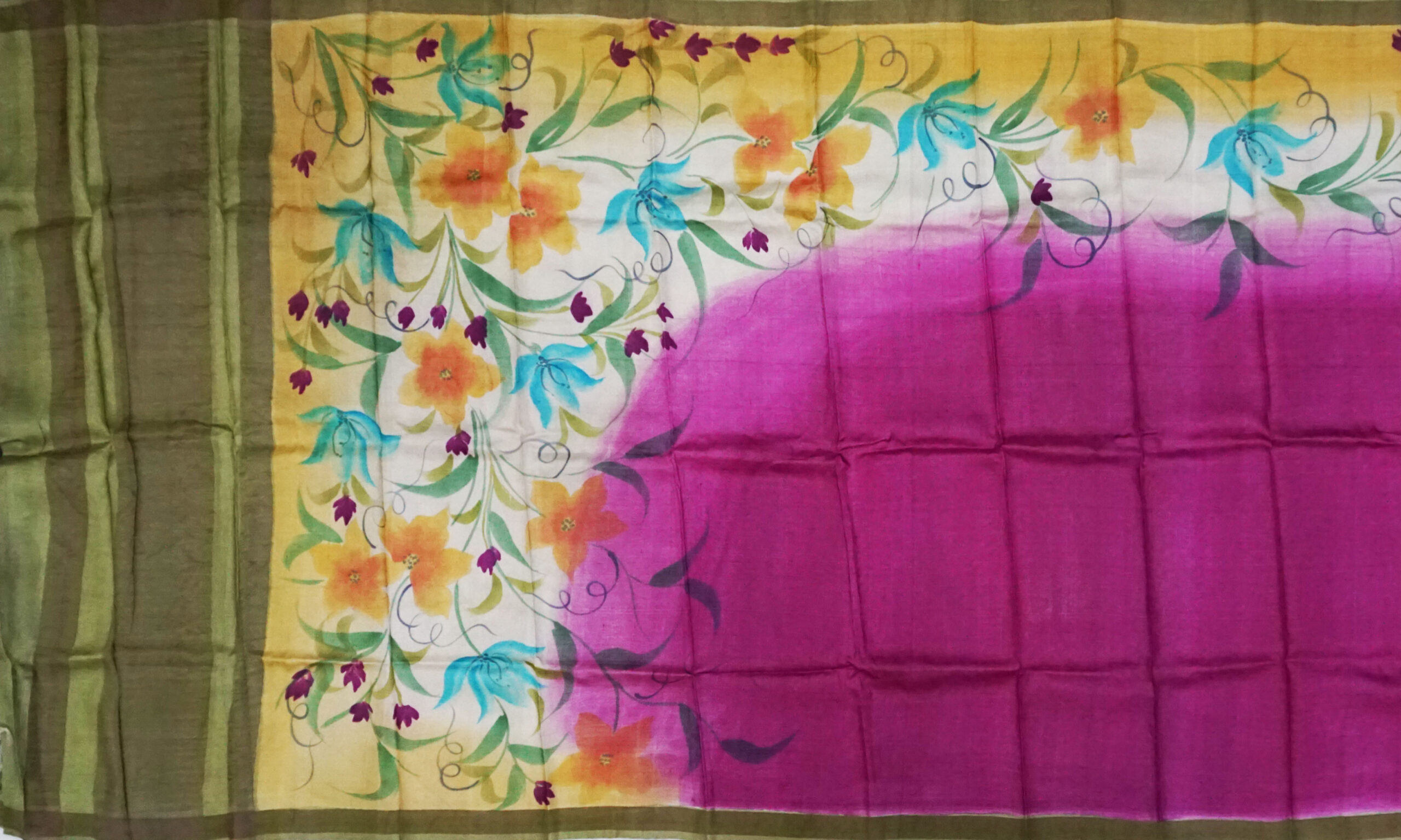 Hand Paint Tussar Silk - Image 4