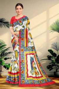 Hand Paint Tussar Silk