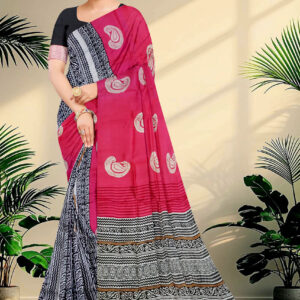 Hand block printed Pure Silk