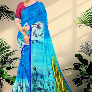 Pure Silk Sarees Hand Painted
