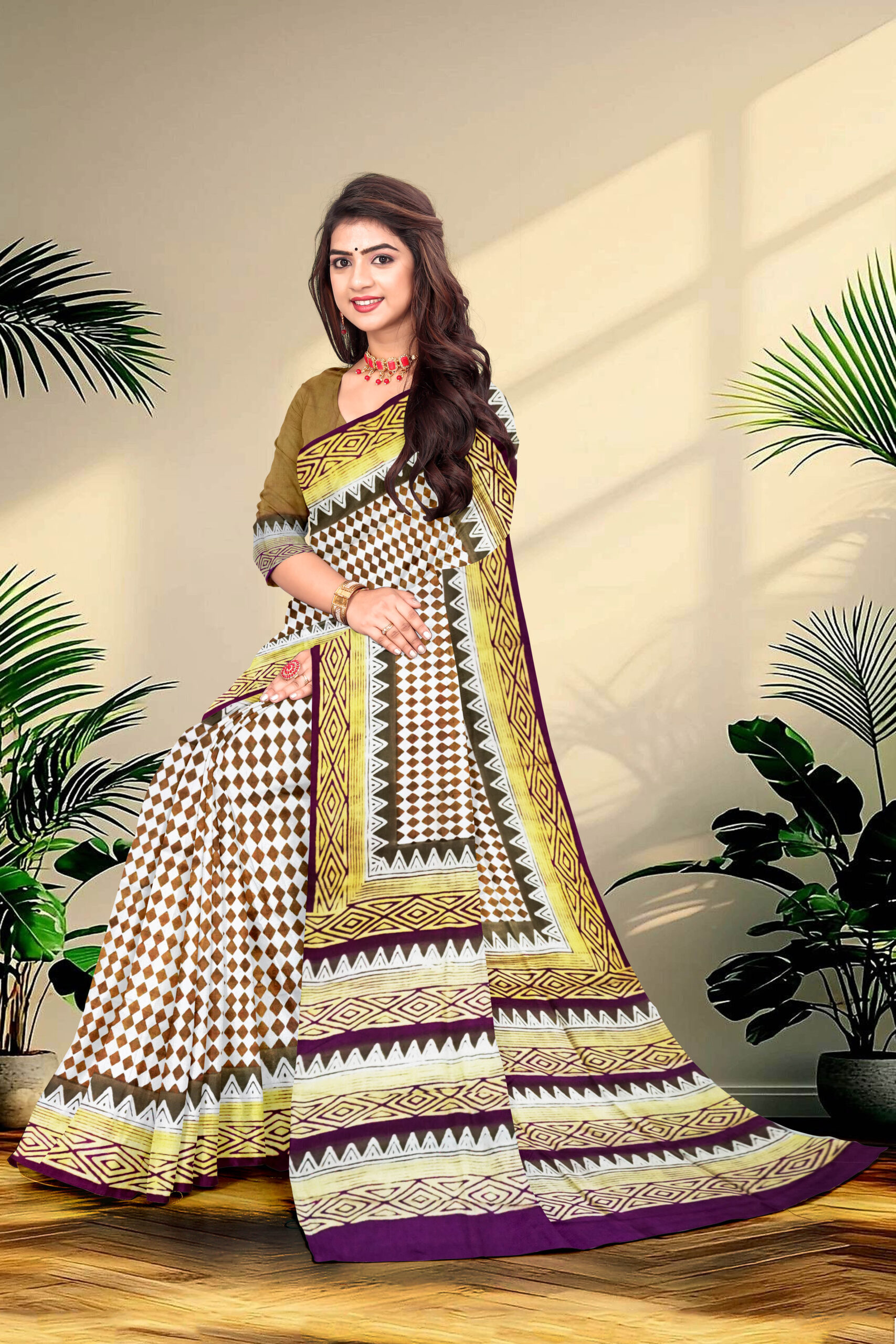 Hand block printed Pure Silk - Image 2
