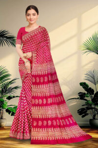 Hand block printed Pure Silk