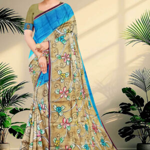 Hand painted Tussar Silk