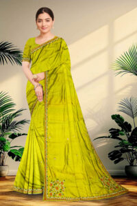 Embroidery Katan Silk Saree