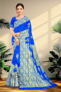 Hand block printed Katan Pure Silk