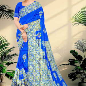 Hand block printed Katan Pure Silk