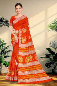 Hand block printed Katan Pure Silk