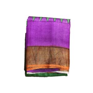 Block Printed Zari Tussar Saree
